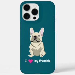 Cream Französische Bulldogge, Ich liebe meinen Hun iPhone 16 Pro Max Hülle