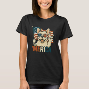 Cream Französische Bulldogge Merica Amerikanische T-Shirt
