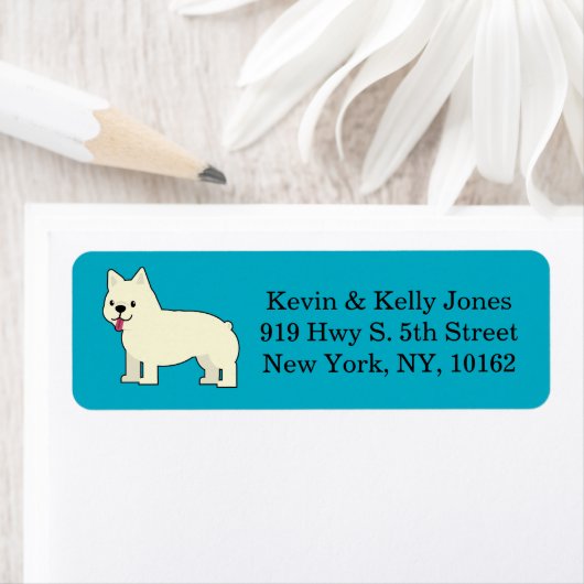 Cream French Bulldog, Blue (Insitu)