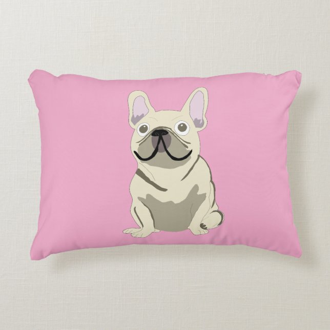 Cream French Bulldog Dekokissen (Vorderseite)