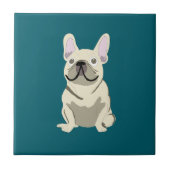 Cream French Bulldog Fliese (Vorderseite)