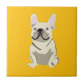Cream French Bulldog Fliese (Vorderseite)