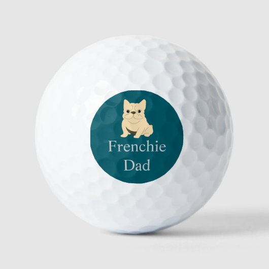 Cream French Bulldog, Frenchie Dad Golfball (Vorderseite)