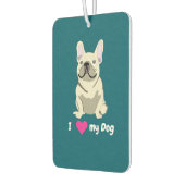 Cream French Bulldog, I Love my Dog Autolufterfrischer (Links)