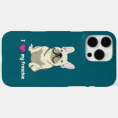 Cream French Bulldog, I Love my Dog Case-Mate iPhone Hülle (Rückseite (Horizontal))