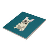 Cream French Bulldog, Ich liebe meinen Hund Fliese (Seite)