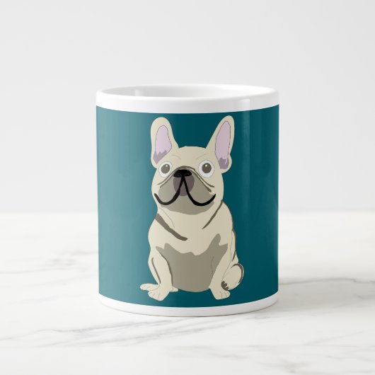 Cream French Bulldog Jumbo-Tasse (Vorderseite)
