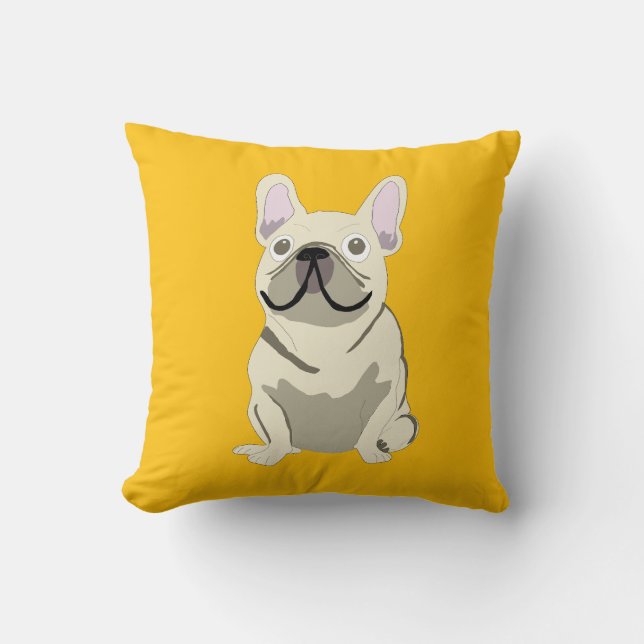 Cream French Bulldog Kissen (Vorderseite)