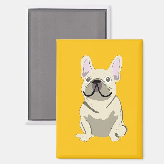 Cream French Bulldog Magnet (Vorderseite/Rückseite)