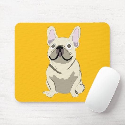 Cream French Bulldog, Mousepad (Mit Mouse)