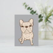 Cream French Bulldog Postkarte (Stehend Vorderseite)