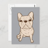 Cream French Bulldog Postkarte (Vorne/Hinten)