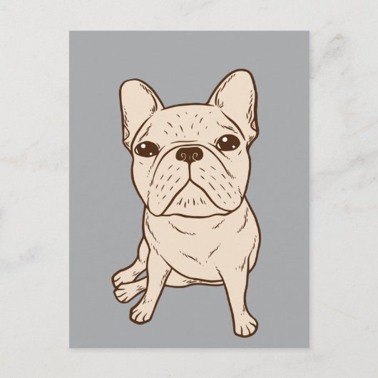 Cream French Bulldog Postkarte (Vorderseite)