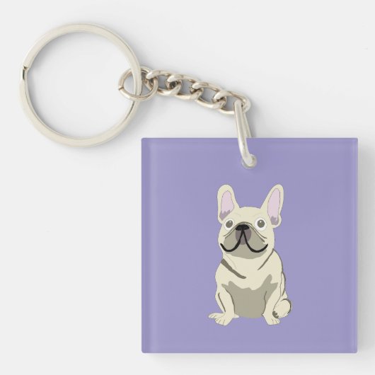 Cream French Bulldog,  Schlüsselanhänger (Vorderseite)