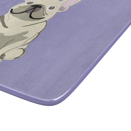 Cream French Bulldog,  Schneidebrett (Ecke)