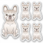 Cream French Bulldog Sitting Illustrationen Aufkleber (Vorderseite)