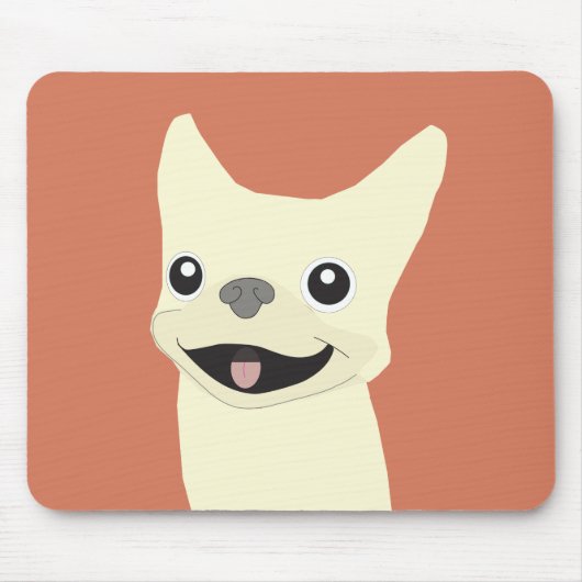 Cream French Bulldog, Terracotta Mousepad (Vorne)