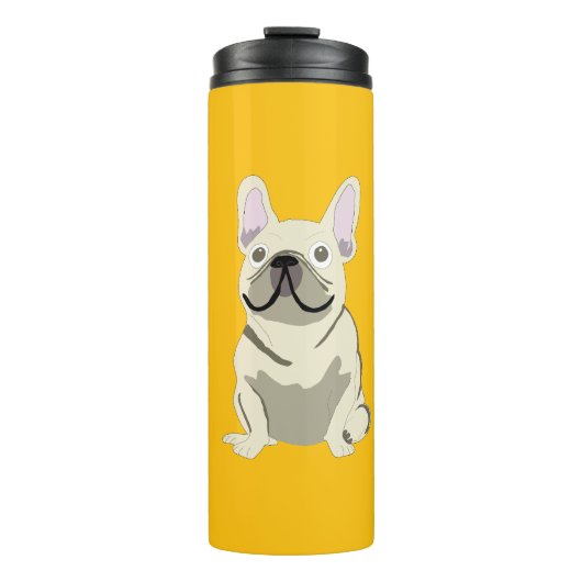 Cream French Bulldog Thermosbecher (Vorderseite)