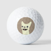 Cream French Bulldog, Warm Taupe Golfball (Vorderseite)