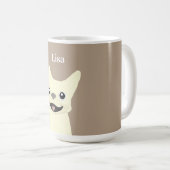 Cream French Bulldog, Warm Taupe Kaffeetasse (VorderseiteRechts)