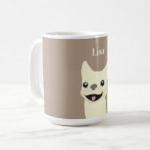 Cream French Bulldog, Warm Taupe Kaffeetasse (Vorderseite Links)