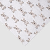 Cream Frenchie Cartoon Dog Muster Seidenpapier (Ausschnitt)