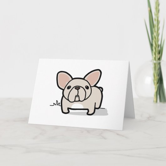 Cream Frenchie Karte (Vorderseite)