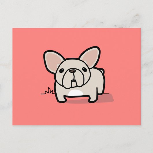 Cream Frenchie Postkarte (Vorderseite)