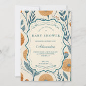 Cream Garden Botanical Baby Shower Einladung (Vorderseite)