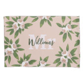 Cream Garden Harmony: Kamelien und Grünanlagen Kissenbezug (Vorderseite-Links)