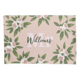 Cream Garden Harmony: Kamelien und Grünanlagen Kissenbezug