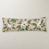 Cream Garden Harmony: Kamelien und Grünanlagen Seitenschläferkissen (Rückseite)