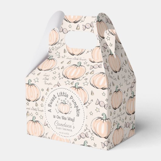 Cream Gender Neutral Little Pumpkin Baby Dusche Geschenkschachtel (Vorderseite)