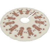 Cream Gingerbread Boys Weihnachtsbaumrock Polyester Weihnachtsbaumdecke (Schrägansicht)