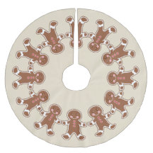 Cream Gingerbread Boys Weihnachtsbaumrock