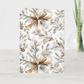 Cream Gingerbread Christmas Bows Karte (Rückseite)