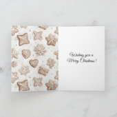 Cream Gingerbread Christmas  Hearts Snowflakes Karte (Innenseite)