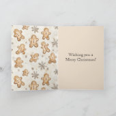 Cream Gingerbread Christmas Pine Cone Karte (Innenseite)