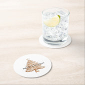 Cream Gingerbread Christmas Tree Runder Pappuntersetzer (Vor Ort)