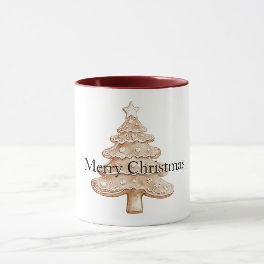 Cream Gingerbread Christmas Tree Tasse (Zentrum)