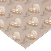 Cream Gingerbread Cookie Hört Weihnachten Tischdecke (Schrägansicht)