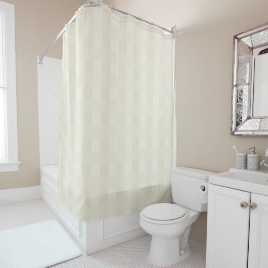 Cream Gingham Kariert Pattern Elegant Duschvorhang (Beispiel)