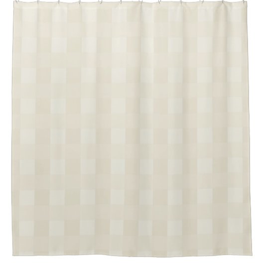 Cream Gingham Kariert Pattern Elegant Duschvorhang (Vorderseite)