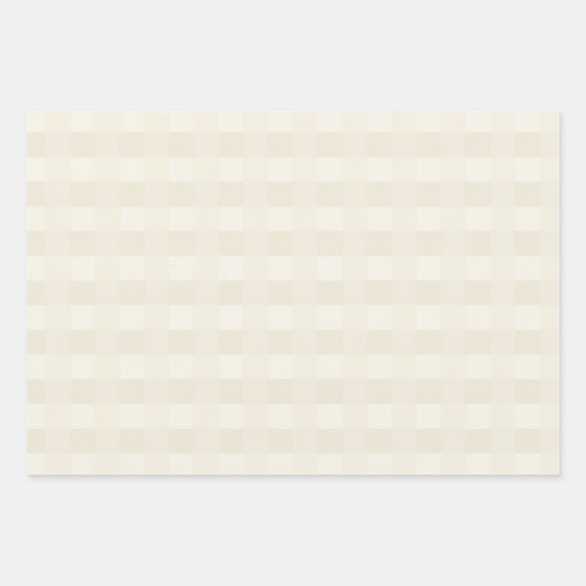 Cream Gingham Pattern Wrapping Paper Geschenkpapier Set (Vorderseite)