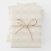 Cream Gingham Pattern Wrapping Paper Geschenkpapier Set (Beispiel)