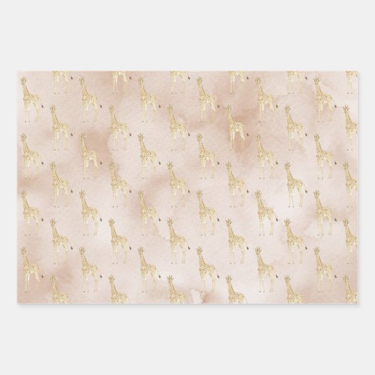Cream Giraffe       Geschenkpapier Set (Vorderseite)