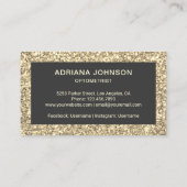 Cream Glitzer Eyeglasses Augenarzt Optometriker Visitenkarte (Rückseite)