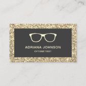 Cream Glitzer Eyeglasses Augenarzt Optometriker Visitenkarte (Vorderseite)