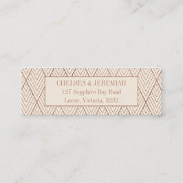 Cream Gold Art Deco Muster Benutzerdefinierte Adre Mini Visitenkarte