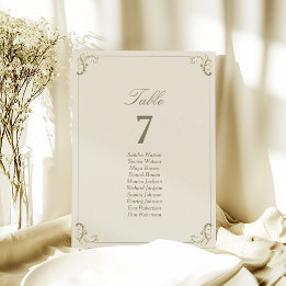 Cream Gold Baroque Wedding Chart